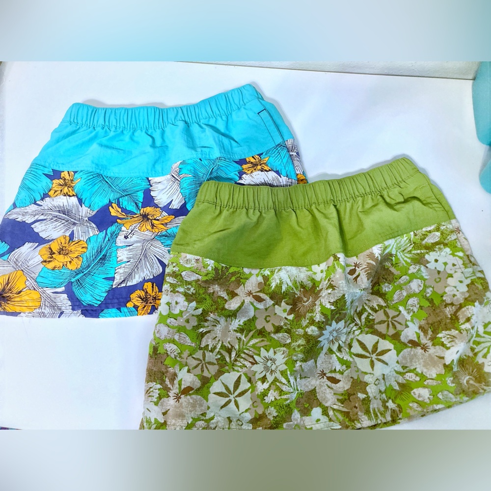 PATAGONIA SKIRT BUNDLE Women’s Floral Elastic Waist XS Green and Turquoise